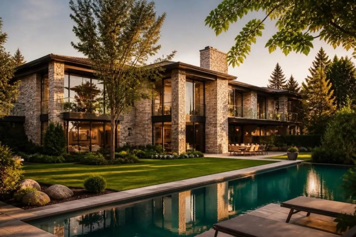 Chalet con jardín y piscina