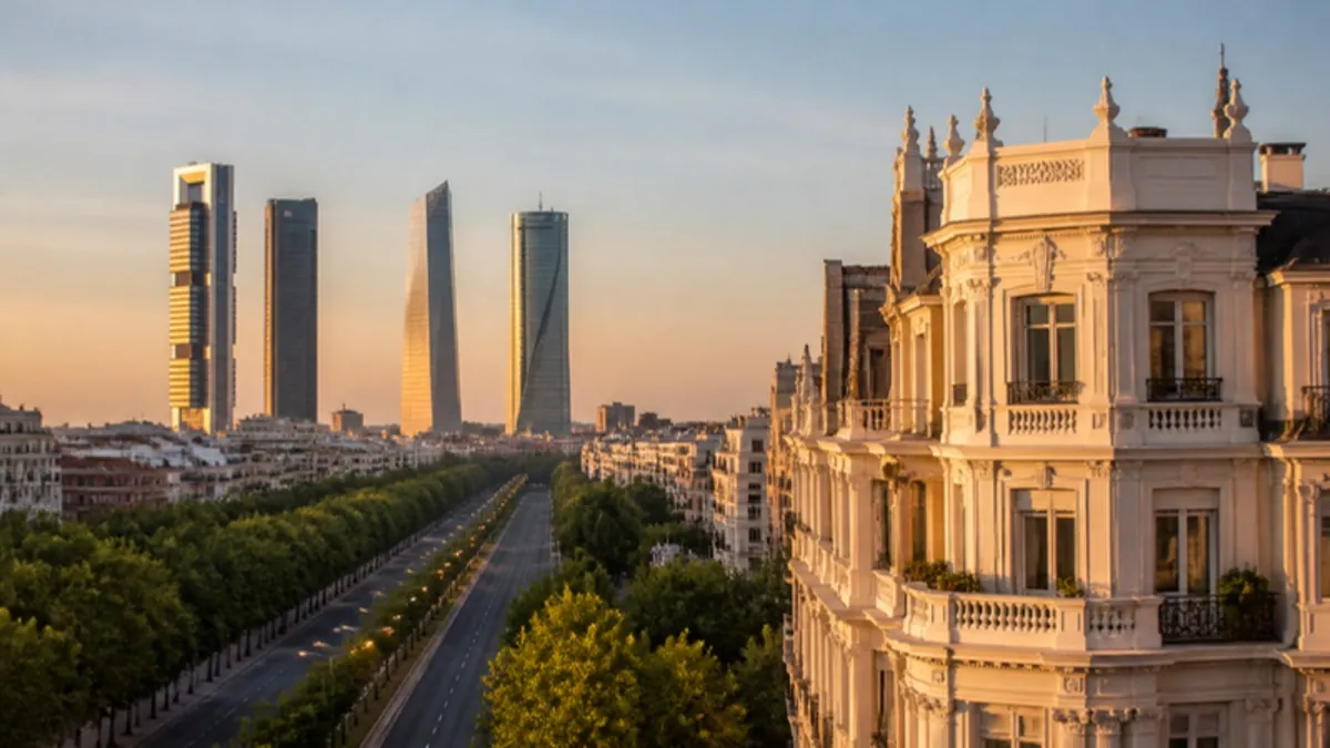 Paseo de la Castellana y las Cuatro Torres