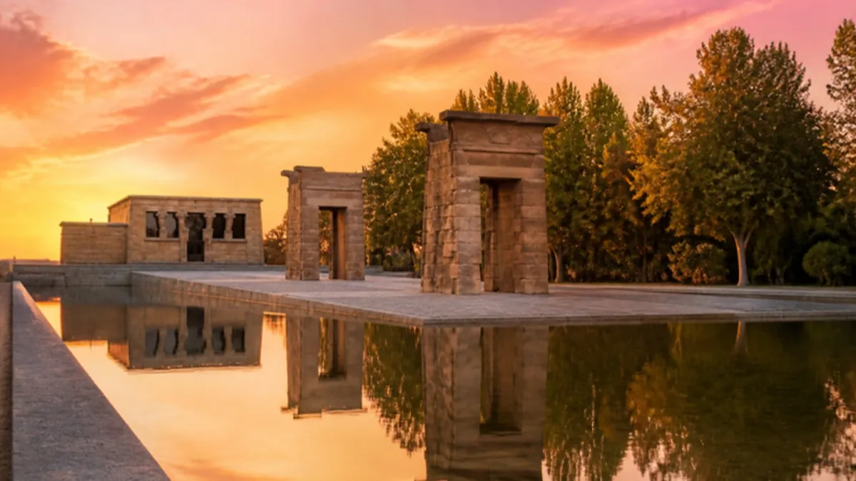El Templo de Debod al atardecer