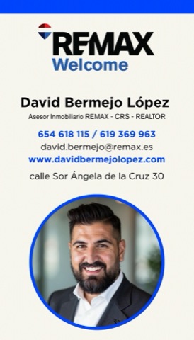 Tarjeta de visita de David Bermejo López, REMAX Welcome
